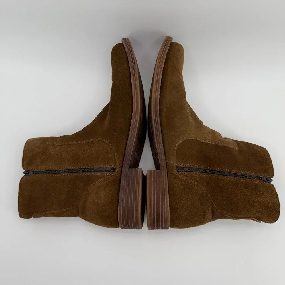 Franco Fortini Montana Side Zip Ankle Boots‎ Mens 12 354009 Brown Suede Chelsea